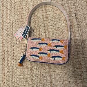 Viral pink sardine beaded bag